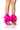 Front View Azalea Wang Carla Feather Tie Up Sandal In Fuchsia