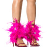 Front View Azalea Wang Carla Feather Tie Up Sandal In Fuchsia