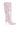 Side View Azalea Wang Cashy Snake Embossed Pink Stiletto Boot