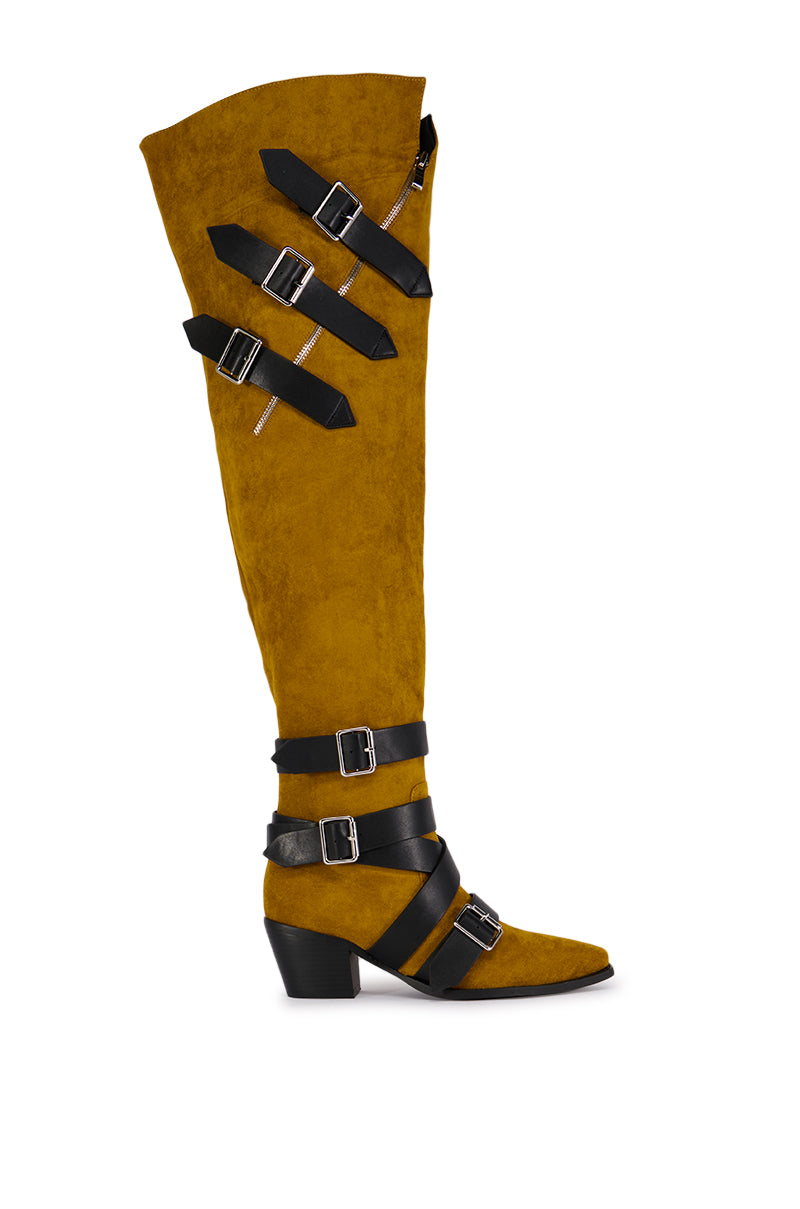 Side View Azalea Wang Cataleya Brown Boot