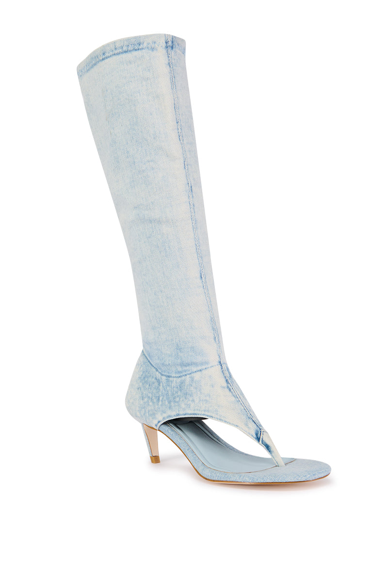 Back View Azalea Wang Cecile Below The Knee Sandal