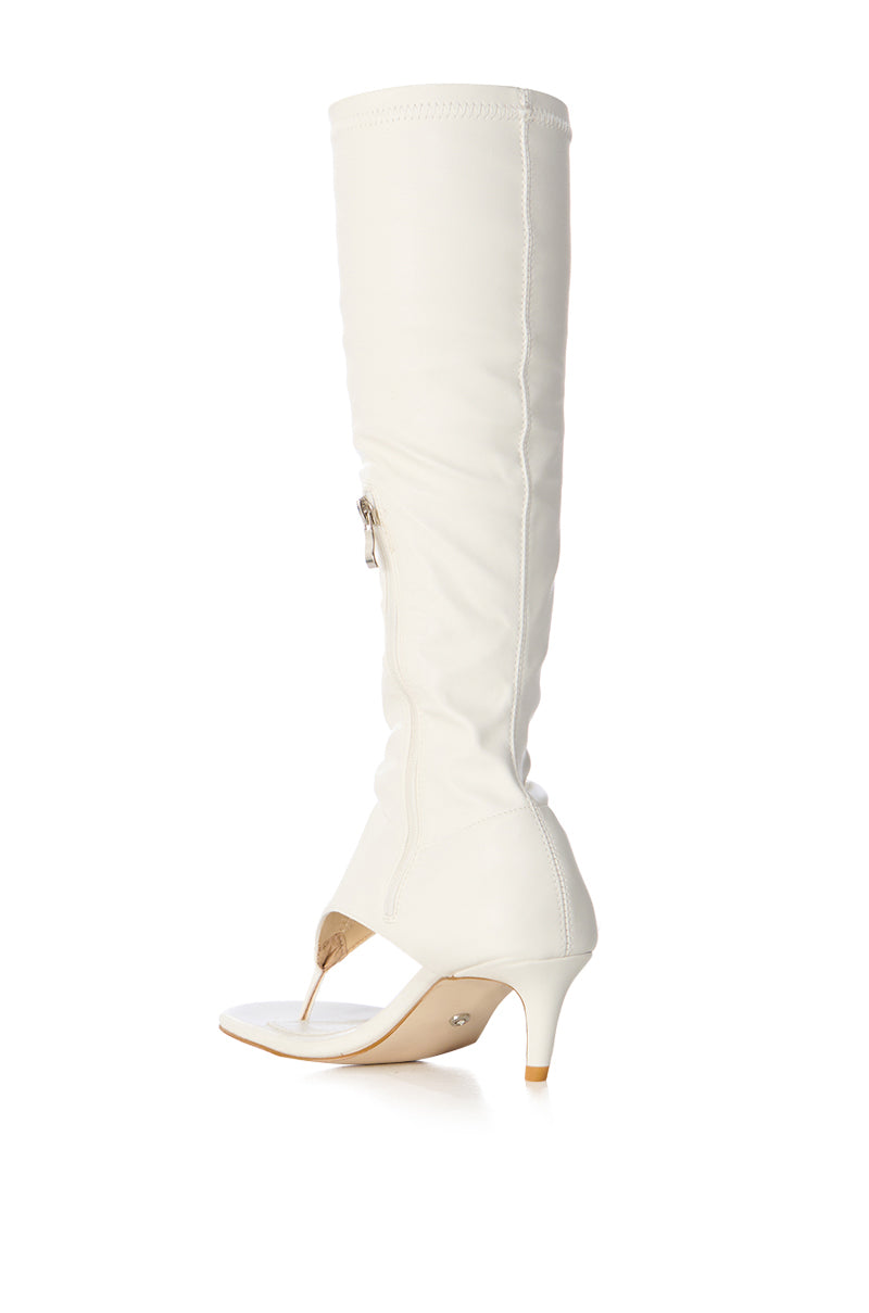 Detail View Azalea Wang Cecile Open Toe Sandal Boot In White