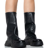 Front View Azalea Wang Chadwick Flatform Bucket Boot In Black