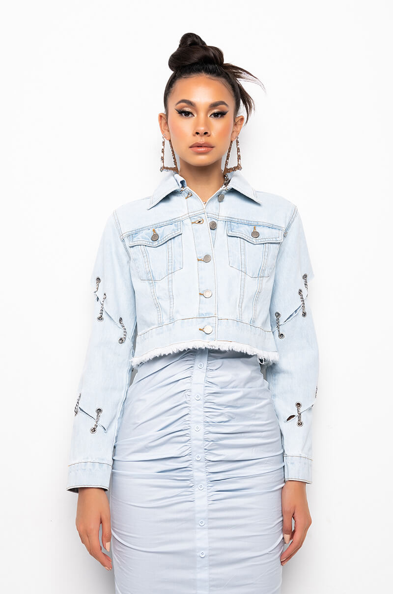 Extra View Azalea Wang Chain Game Denim Jacket
