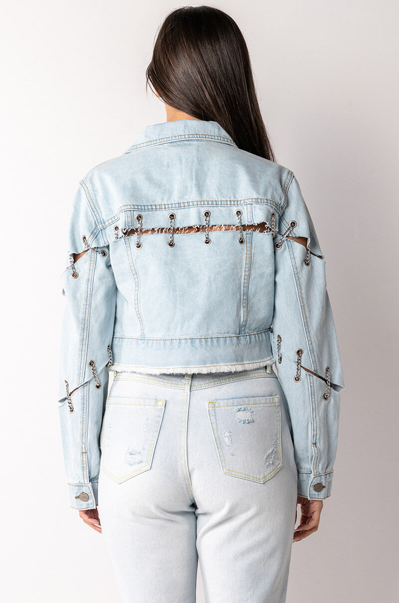 Extra View Azalea Wang Chain Game Denim Jacket