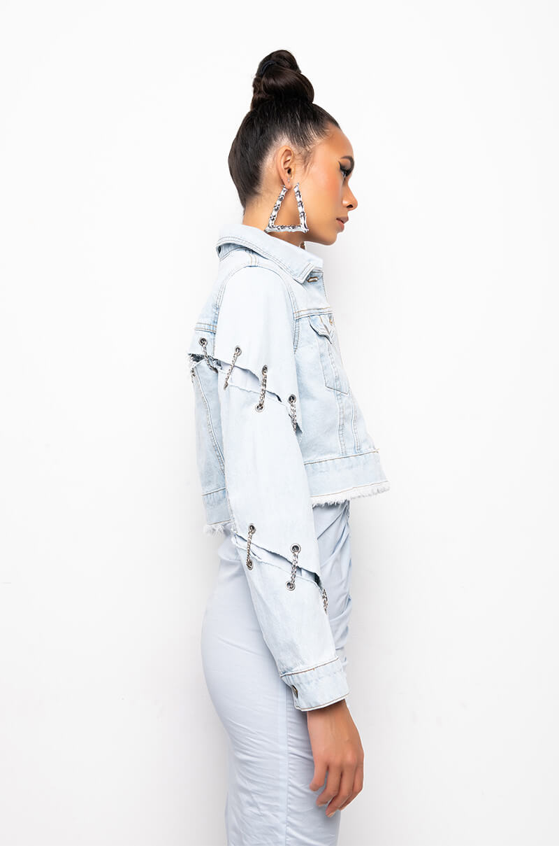 Extra View Azalea Wang Chain Game Denim Jacket