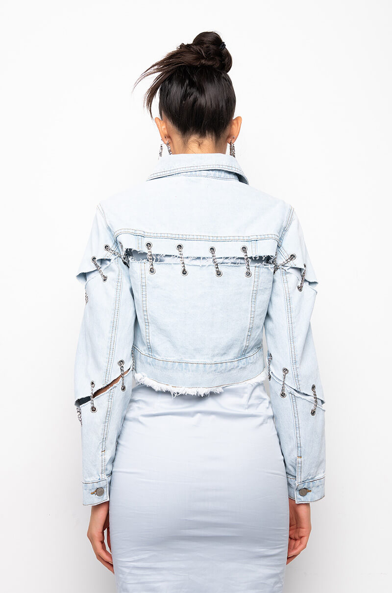 Extra View Azalea Wang Chain Game Denim Jacket