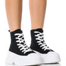 Front View Azalea Wang Chaney High Top Sneaker In Black