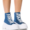 Front View Azalea Wang Chaney High Top Sneaker In Denim