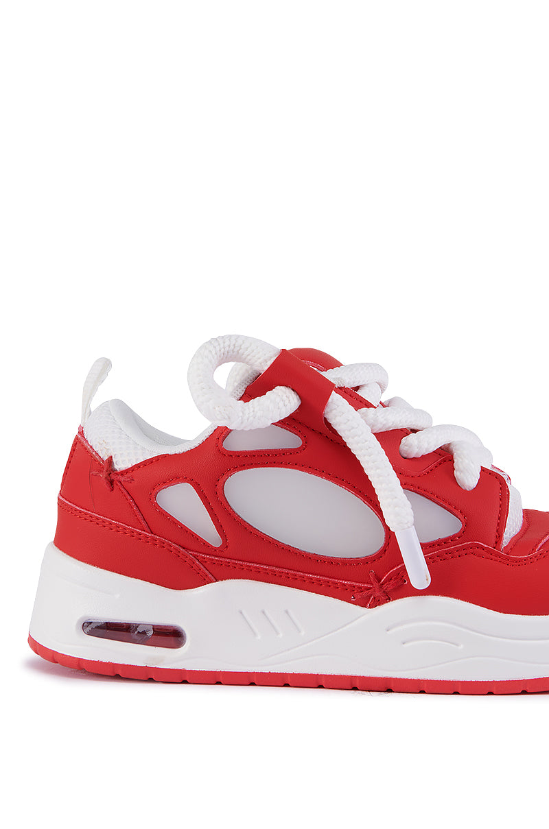 Full View Azalea Wang Chantol Red Sneaker