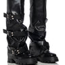 Front View Azalea Wang Charna Black Industrial Look Boot