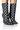 Front View Azalea Wang Checkerboard Bling Stiletto Bootie In Black