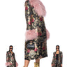 Front View Azalea Wang Cherry Lane Brocade Trench With Mohair Fur