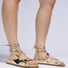 Front View Azalea Wang Cherye Gold Gladiator Sandal