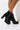 Front View Azalea Wang Chunky Heel Lace Up Bootie in Black Patent