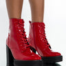 Front View Azalea Wang Chunky Heel Lace Up Bootie