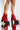 Front View Azalea Wang Chunky Heel Lace Up Bootie in Red Patent