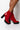 Side View Azalea Wang Chunky Heel Lace Up Bootie in Red Patent