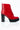 Back View Azalea Wang Chunky Heel Lace Up Bootie in Red Patent