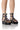 Front View Azalea Wang Cillian Black Embellished Gladiator Sandal