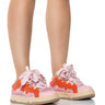 Front View Azalea Wang Cinnamon Sweet Sneaker In Pink