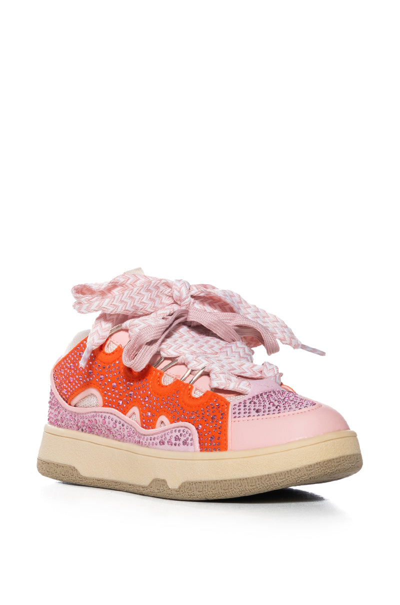 Back View Azalea Wang Cinnamon Sweet Sneaker In Pink