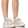 Front View Azalea Wang Cinnamon Sweet Sneaker In Tan