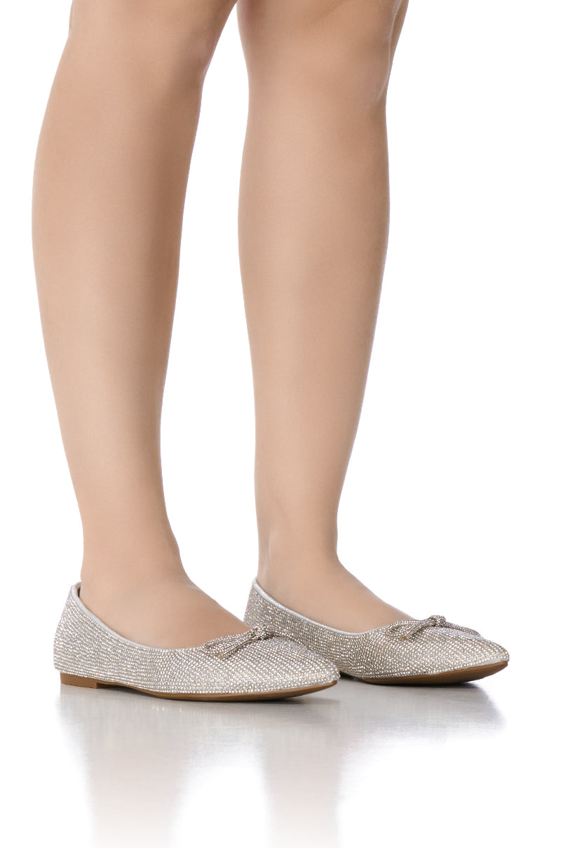 AZALEA WANG CITY LIGHTS RHINESTONE BALLET FLATS IN SILVER view 0