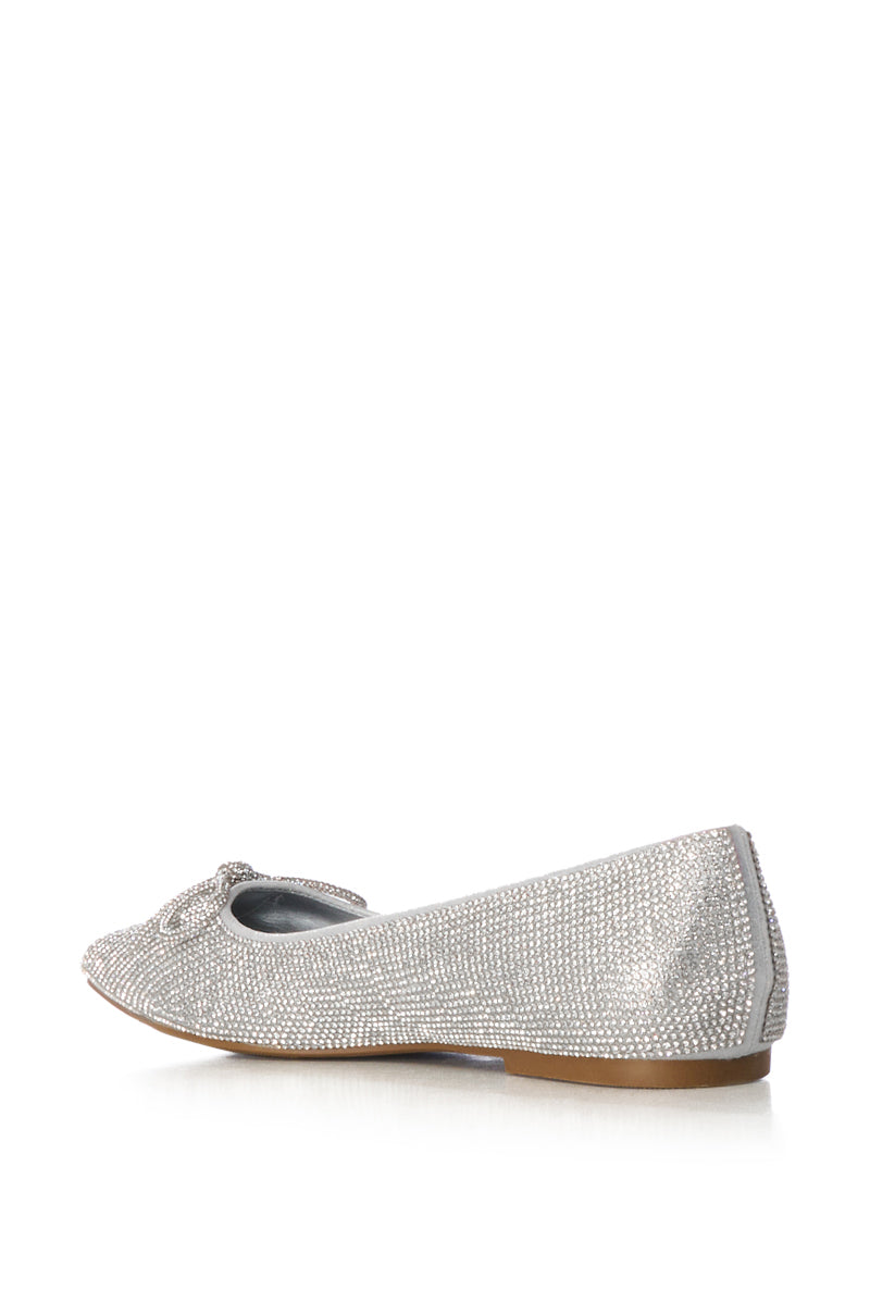 Full View Azalea Wang City Lights Rhinestone Ballet Flats In Silver