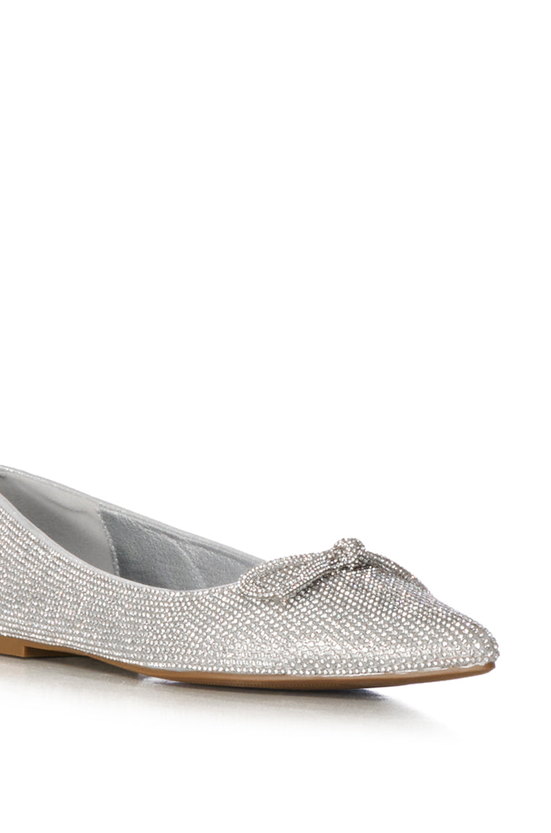 Extra View Azalea Wang City Lights Rhinestone Ballet Flats In Silver