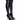 Front View Azalea Wang Clover Thigh High Open Toe Boot In Black Stretch