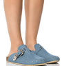 Front View Azalea Wang Coastal Cowgirl Flat Clog In Denim