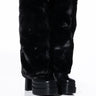 Front View Azalea Wang Coco Fur Fold Over Boot In Black