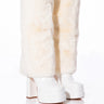 Front View Azalea Wang Coco Fur Fold Over Boot In White