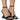 Front View Azalea Wang Coin Patent Chunky Sandal In Black