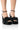 Front View Azalea Wang Colada Black Tulle Sandal