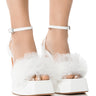 Front View Azalea Wang Colada White Tulle Sandal