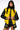 Front View Azalea Wang Collegiate Black And Yellow Varsity Bomber