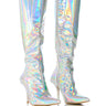 Front View Azalea Wang Collete Holographic Boot