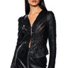 Front View Azalea Wang Come A Little Closer Mesh Pleather Jacket