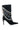 Side View Azalea Wang Conejito Black Suede Bootie With Rainbow Diamonds