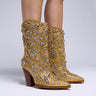 Front View Azalea Wang Consuelos Embellished Western Bootie