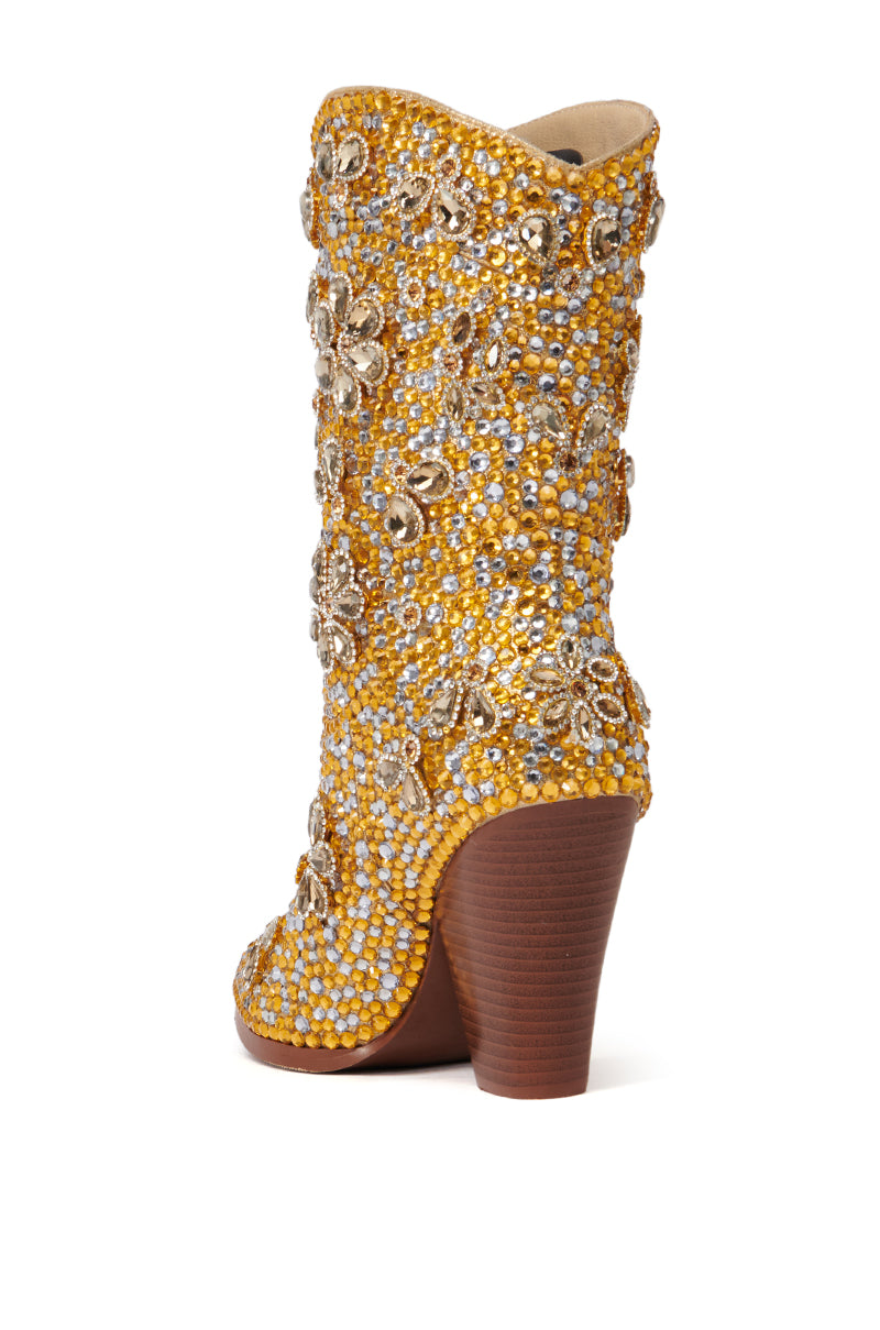 Detail View Azalea Wang Consuelos Embellished Western Bootie