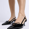 Front View Azalea Wang Cordis Black Slingback Pump