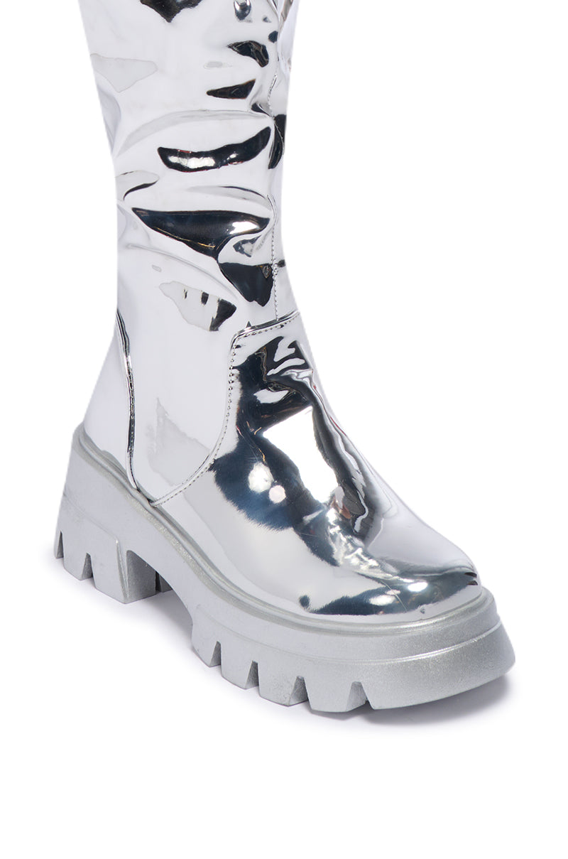 Full View Azalea Wang Cortland Silver Thigh High Boot 6