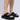 Front View Azalea Wang Costanza Black Flatform Sandal