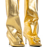 Front View Azalea Wang Couture Crazy Gold Boot