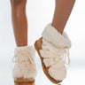 Front View Azalea Wang Cozied Up Flat Bootie In Beige