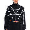 Front View Azalea Wang Crop Track Jacket In Black