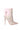 Side View Azalea Wang Crystalize Embellished Feather Flower Bootie In Pink